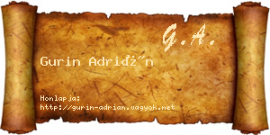 Gurin Adrián névjegykártya