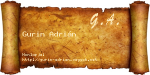 Gurin Adrián névjegykártya